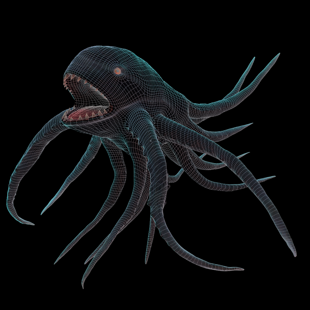 The Nightgrasp Monster Wireframe Render